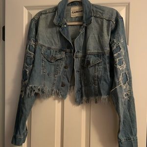 Carmar Denim Cropped Distressed Jacket